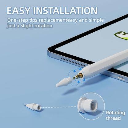 nimin Replacement Tips for Apple Pencil 2nd Gen & 1st Gen- [8 Pack] Apple Pencil Spare No Wear Out Fine Point Precise Control Apple Pen Tip, Plastic Tips + Metal Tips