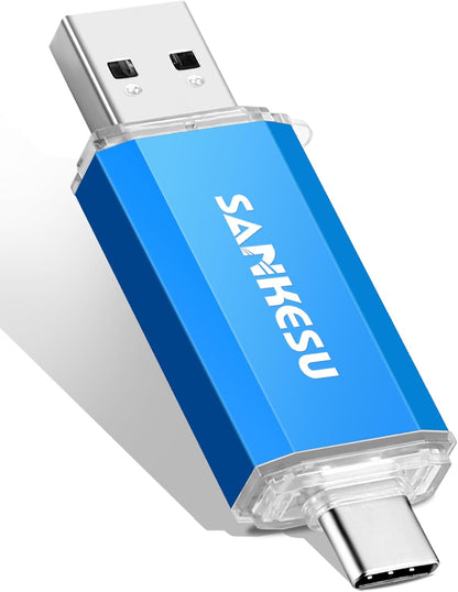 USB C Flash Drive 256GB Thumb Drive for Android Phone USB 3.1 Type-A & Type-C Dual OTG Photo Storage Memory Stick Compatible with PC Laptop Macs Smartphone Tablet