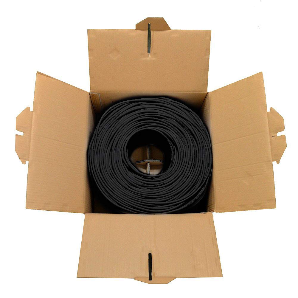 Dripstone CAT6 Ethernet Cable 1000ft Bulk Network LAN Wire 23AWG Solid CCA UTP 550MHz High-Speed Internet Cable Gaming, Streaming, Office, Home Use, Pull Box, Cat6 Bulk, Stable Connectivity - Black