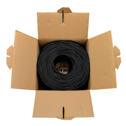 Dripstone CAT6 Ethernet Cable 1000ft Bulk Network LAN Wire 23AWG Solid CCA UTP 550MHz High-Speed Internet Cable Gaming, Streaming, Office, Home Use, Pull Box, Cat6 Bulk, Stable Connectivity - Black