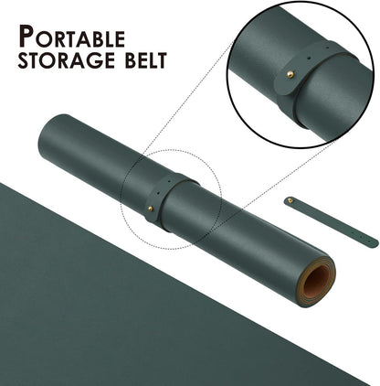 Cork Desk Mat - Dual-Sided Desk Pad for Office and Home - Desk Organization and Accessories - Ideal for Large Mouse Pad and Desk Mats on Top of Desks(Dark Green,27.6"x 13.8")