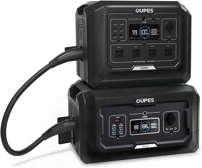 OUPES Mega 1 Power Station 3072Wh Kit (1024Wh + 1×2048Wh B2 Battery) – 2000W Output, 36min Fast Charge, LiFePO4 Home Backup Generator with UPS & Solar for Blackouts