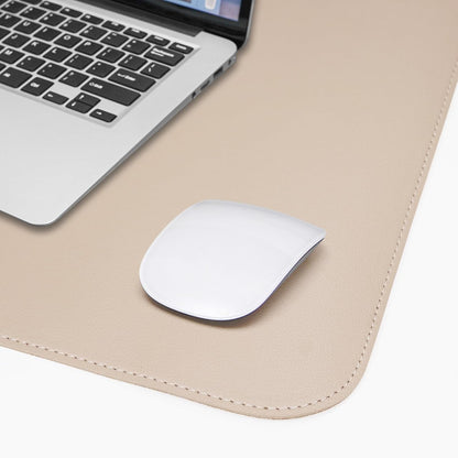 AFIING Leather Desk pad Protector, Large Non-Slip Office Desk Mat with Natural Cork & PU Leather, Waterproof Writing Mouse Pad for Office and Home (47in*23in, Beige)