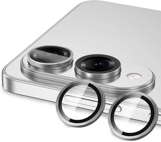 for Samsung Galaxy S25 Edge Camera Lens Protector, Individual Metal Ring Tempered Glass Lens Cover, [Strong Adsorption] Scratch Resistant Ultra-Thin HD Clear Lens Cover, 1 Set-Gray