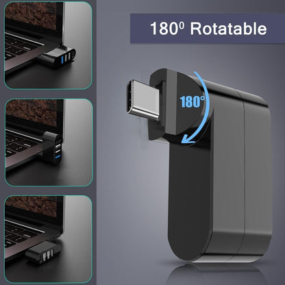 VIENON 4-Port USB C Hub [90°/180° Degree Rotatable], USB C Adapter Splitter, USB Extender for MacBook, iMac, Surface, and More C Port Laptop