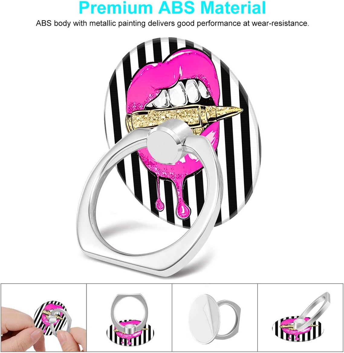 Bonoma Phone Ring Stand, 3 Pack Lips 360 Degree Rotation Finger Grip Stand Holder Compatible with Smartphones and Tablets