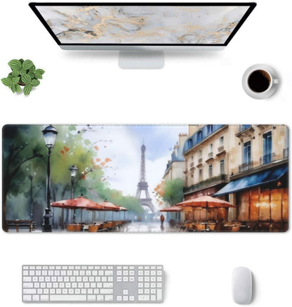 Gaming Mouse Pad, Large Non-Slip Rubber Base Mousepad, Keyboard Mouse Mat, Desk Pad with Stitched Edges, 31.5x11.8inch, Elfa Tower