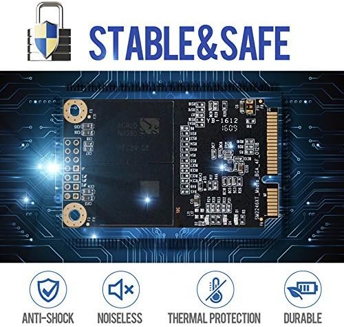 SSD MSATA 64GB Shark Speed Internal Solid State Drive High Performance Hard Drive for Desktop Laptop SATA III 6Gb/s Includes SSD (64GB, MSATA)