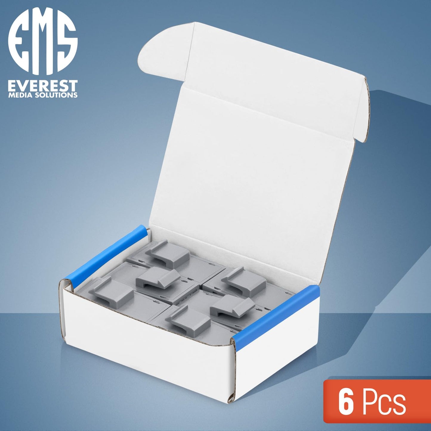 Everest Cat6 RJ45 Keystone Coupler (6-Pack) in Gray - RJ45 Coupler - Cat 6 Couplers - Female to Female Cat6 Keystone Jacks - Ethernet Couplers - Ethernet Cable Extender