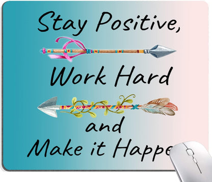Mouse Pad, Premium-Textured Mouse Mat, Non-Slip Rubber Base Mousepad for Laptop, Computer & PC,9.5×7.9 in,Inspirational Quote Stay Positive