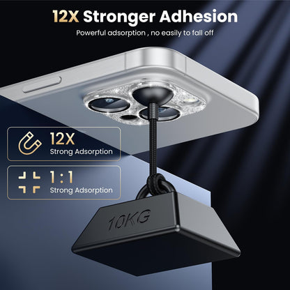 WSKEN for iPhone 16 Pro/iPhone 16 Pro Max Camera Lens Protector, [Military Grade Shatterproof] [Strong Adsorption] Metal Aluminum Alloy Tempered Glass Camera Screen Protector, Glitter