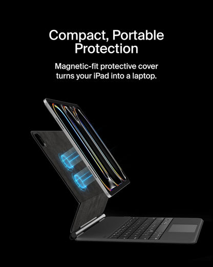 Belkin Pro Keyboard Case w/Magnetic Stand, Backlit Bluetooth Keyboard, Multi-Gesture Controls, Magnetic Apple Pencil Storage Compatibility, & Multimedia Keys for iPad Pro 13" (M4) - Black