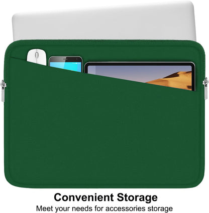 Laptop Sleeve 15.6 inch, Computer Carrying Bag Protective Case Handbag with Front Pocket, Slim Laptop Cover for 15-16 Inch HP, Dell, Lenovo, Asus, Dark Green
