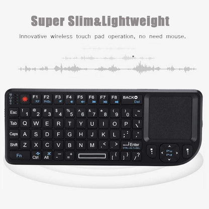 2.4GHz Touchpad Keyboard,A8 Mini Rechargeable Ultra-Thin Mini USB Backlit Keyboard with IR Light for HTPC for PS3/4 for 360 and ONE(QWERTY Keypad)