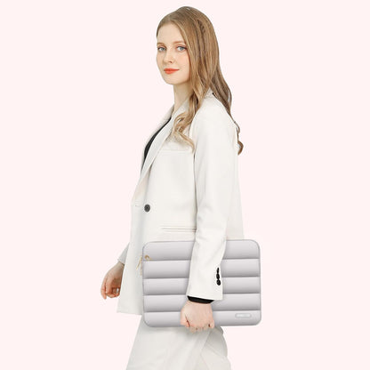 MOSISO 15-15.6 inch Laptop Case, 16 inch Puffy Laptop Sleeve Compatible with MacBook Pro 16, HP Dell ASUS Acer Toshiba Lenovo Notebook Computer, Polyester Horizontal Bag with Small Case, Gray