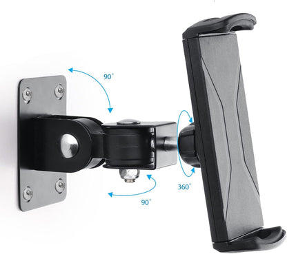 Dual Pull Tablet Wall Mount, Suitable for 4.7 to 12.9 inch Tablet or Smartphone, Medical Places, Factory，Homes, Classrooms（Black）