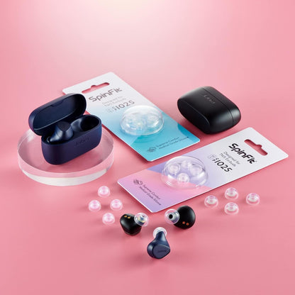 SpinFit CP1025- L/ML- Medical Grade Silicone Patented Ear Tips, Secure Fit and Supreme Comfort Fits MTW3, Galaxy Buds 2, Soundcore Space A40 & More (2 Pairs) (for Nozzle Diameter from 4-5.5mm)