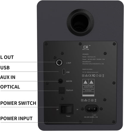 60W Computer Speakers for Desktop PC, DSP, Bluetooth 5.3, 24-Bit Optical, USB-C, AUX, Silk-Dome Tweeter, Carbon-Fiber Driver, Desk Speakers for Laptop/Mac/Monitor, Slate Blue