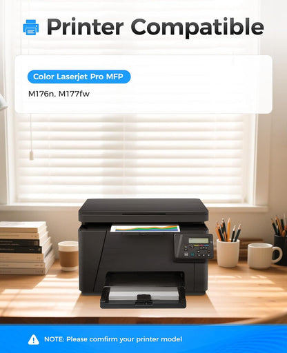 130A Toner Cartridge Set 4-Pack High Yield Replacement for HP 130A CF350A CF351A CF352A CF353A Compatible with HP Color Laserjet Pro MFP M176n M177fw Printer Ink M176 M177 (Black Cyan Yellow Magenta