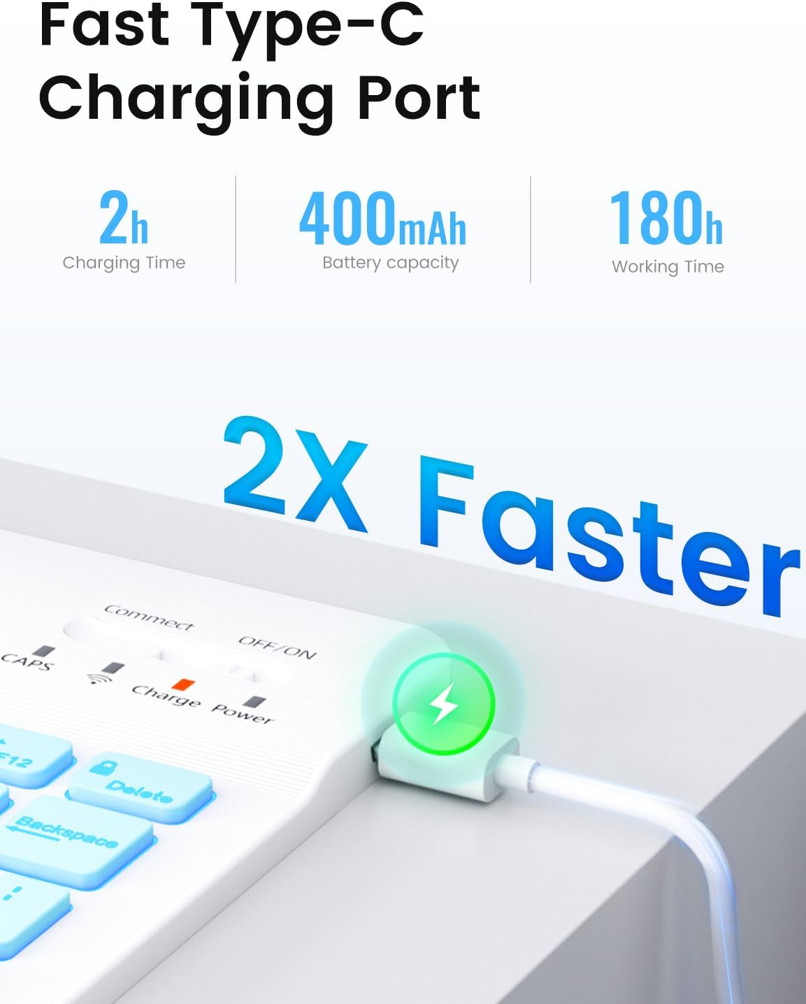 OYEEICE for iPad 9th Generation Case with Keyboard - Detachable Backlit Keyboard - Rotatable Cover with Pencil Holder for iPad 9th/8th/7th Gen, iPad Air 3rd Gen & iPad Pro 10.5" - Blue