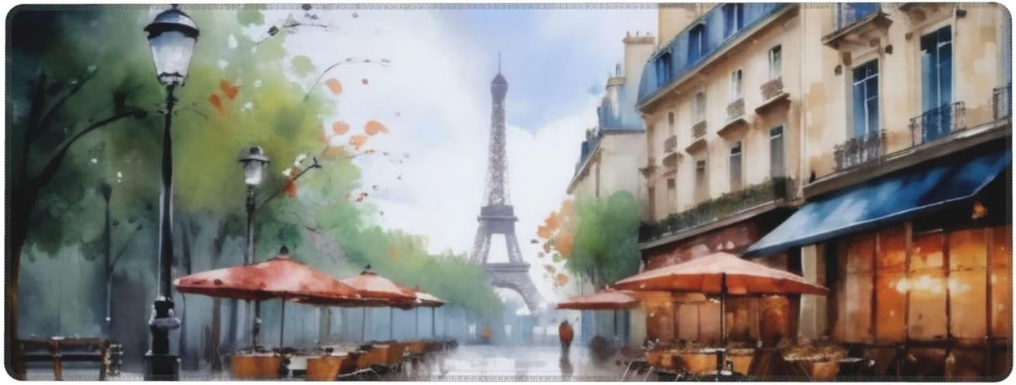 Gaming Mouse Pad, Large Non-Slip Rubber Base Mousepad, Keyboard Mouse Mat, Desk Pad with Stitched Edges, 31.5x11.8inch, Elfa Tower