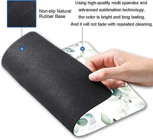 Hokafenle Mouse Pad, Green Leaves Mouse Pad with Design, Premium-Textured Mousepad Square Waterproof Mouse Mat Non-Slip Rubber Base Mouse Pads for Office Laptop, Plant