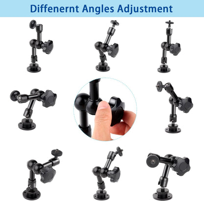 Drill Base Truck Phone Stand for 3.5~7.5 inches iPhone/HTC/LG/Nexus/Huawei/Smart Phones, Fit for Truck, Car,Van, Vehicles, 360°Adjustable Aluminum Alloy Mount