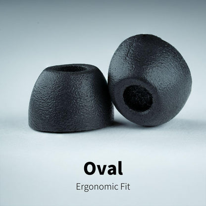 Comply 100 Core Series | Memory Foam Replacement IEM Ear Tips for Etymotic, Westone, Klipsch & More | Superior Noise Isolation, Ultimate Comfort, Secure Fit | Oval, Black, Medium (3 Pairs)