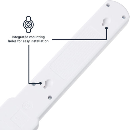 Amazon Basics Surge Protector Power Strip, 6-Outlet with 200J Protection, 2ft Extension Cord, Rectangle, White (20 Pack)