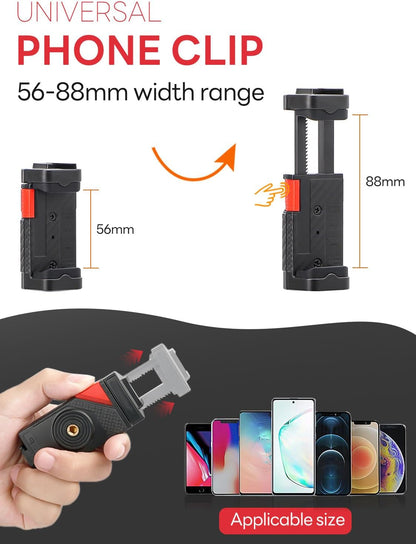 Smartphone Video Vlogging Kit Metal Microphone Light Tiktok YouTube Podcast Equipment for iPhone 15/14/13 Mini/Pro/Max, Android Smartphone (V-Master)