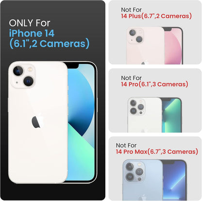 FireNova Designed for iPhone 14 Case, Silicone Upgraded [Camera Protection] Phone Case with [2 Screen Protectors], Soft Anti-Scratch Microfiber Lining Inside, 6.1 inch, White