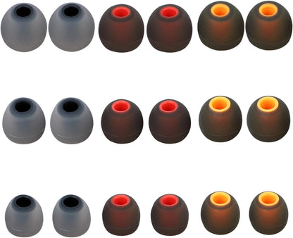 Silicone Replacement Earbud Tips Earbud Covers Ear Tips Fit for in-Ear Headphones (Inner Hole 3.8mm -5.1mm) Earbud Replacement Tips 9 Pairs