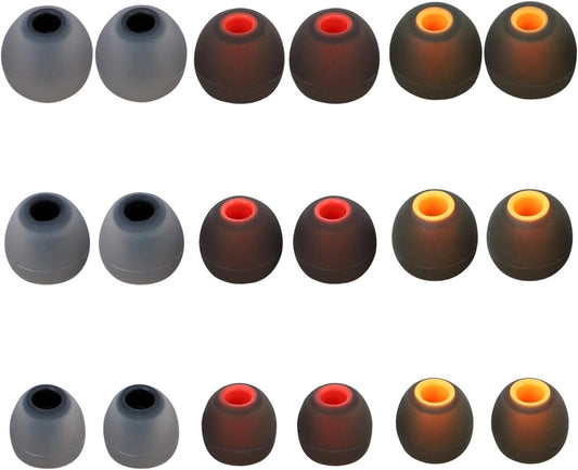 Silicone Replacement Earbud Tips Earbud Covers Ear Tips Fit for in-Ear Headphones (Inner Hole 3.8mm -5.1mm) Earbud Replacement Tips 9 Pairs