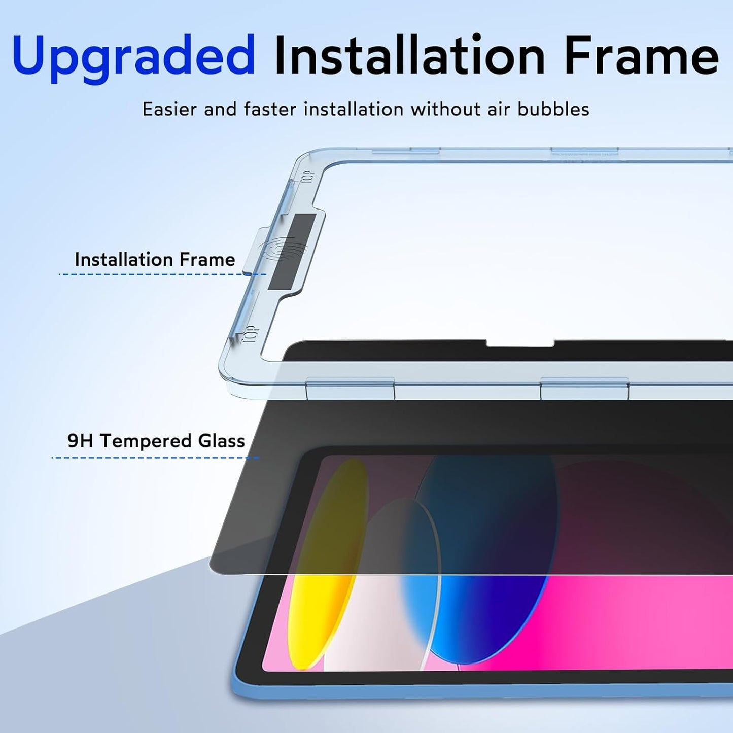 MOBDIK 1 Pack Privacy Screen Protector Compatible with iPad 11th Generation 2025 & iPad 10th Generation 2022, Anti Spy, 9H Tempered Glass, EZ Kit