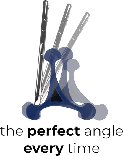 Skalene Phone Stand - 100% Silicone Rubber, Adjustable Phone Holder, Prop, Rest - Desk, Office, Home, Kitchen Accessory (Royal Blue)