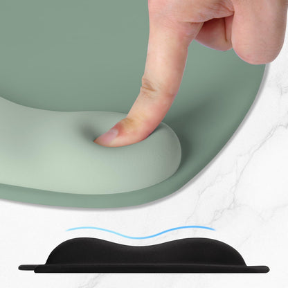 ITNRSIIET Ergonomic Mouse Pad, Cushioned Gel Wrist Rest, Non-Slip Base, Smooth Surface, Compatible with All Mice for Office & Gaming, Desk Accessory, 9.5 x 8.2 inch, Sage Mint Gradient