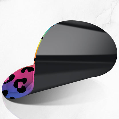 ITNRSIIET Ergonomic Mouse Pad with Comfort Gel Wrist Rest, Non-Slip PU Base, Smooth Textured Surface, Reduces Hand Fatigue & Wrist Pain, 8.7 x 7.2 Inch for Office Gaming Home, RainbowLeopard