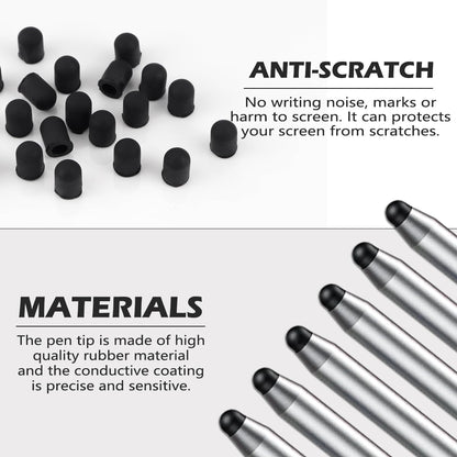 20 Pieces Replacement Tips Touch Screen Pens Tips Silicone Rubber for Touch Pen (Outer Diameter 6mm, Inner Diameter 4mm)