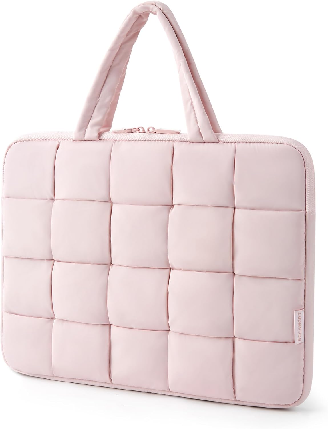 BAGSMART 13-14 Inch Laptop Case, Portable Puffy Laptop Sleeve with Handle, Compatible with MacBook Air/Pro 13.3 13.6 Inch M4 M3 M2 M1, Computer Sleeve Fitted with Dell,HP, Pink