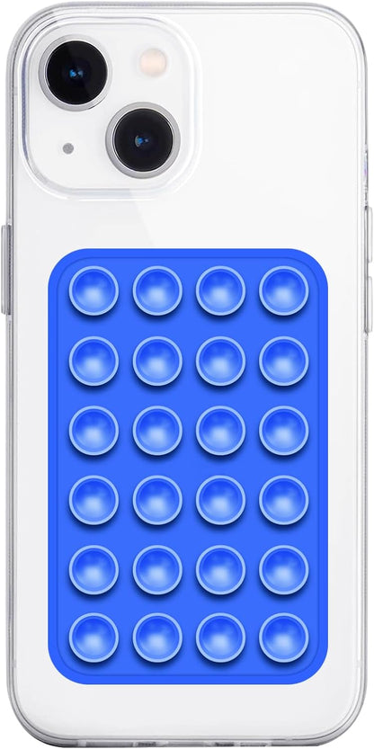 Silicone Suction Phone Case Mount, Non Slip Sticky Phone Grip for Cellphone, Silicon Adhesive Suction Cup Phone Mount, Strong Grip Holder for Selfies and Videos (Dark Blue)