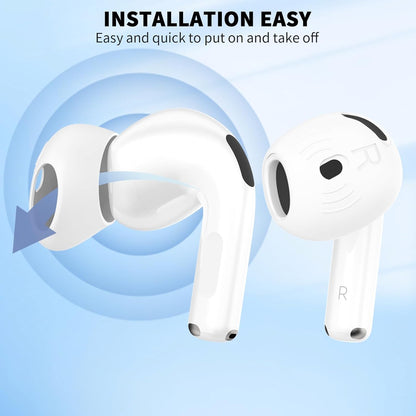 [5 Pairs] for AirPods 4 Ear Tips Covers Sport Anti Slip Anti Scratche Skin Soft Silicone Eartip AirPods 4 Gen Earbuds Accessories Compatible with Apple AirPods 4th Generation (White)