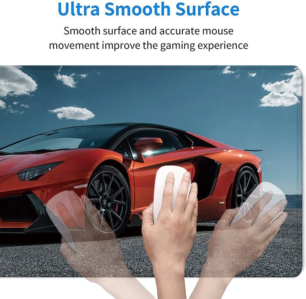 RTGGSEL 31.5x11.8 Inch Non-Slip Long Extended Large Gaming Mouse Pad with Stitched Edges XL Laptops Keyboard Mouse Mat(Lambo)