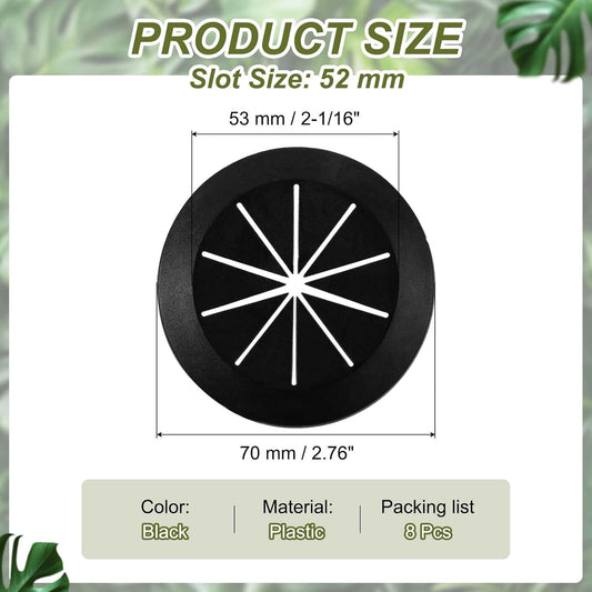 PATIKIL Desk Grommet 2-1/16", 8 Pcs Round Cable Grommet Cord Hole Cover with Adhesive Tape Flexible Table Wire Organizer for Office Home Table Countertop, Black