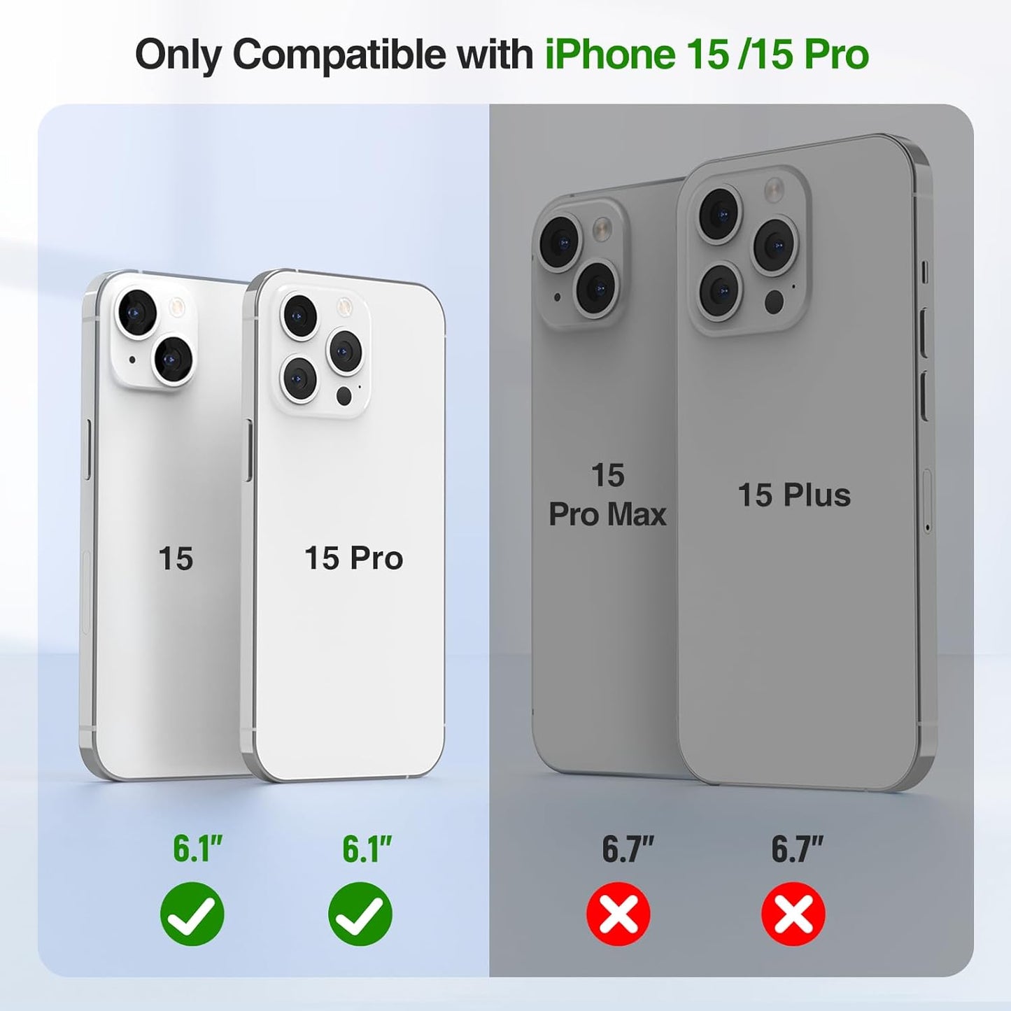 GIN FOXI Fast Charging Battery Case for iPhone 15/15 Pro, 7000mAh 15W Ultra Slim Charger Case Rechargeable Portable Extended Power Bank Case Cover Battery Pack Built-in Cable, Red (6.1”)