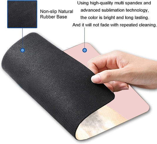 Mouse Pad, Cute Fox Mouse Pad for Women, Washable Square Cloth Mousepad for Office Laptop, Non-Slip Rubber Base Computer Mouse Pads for Wireless Mouse, Kawaii Mouse Pads for Desk