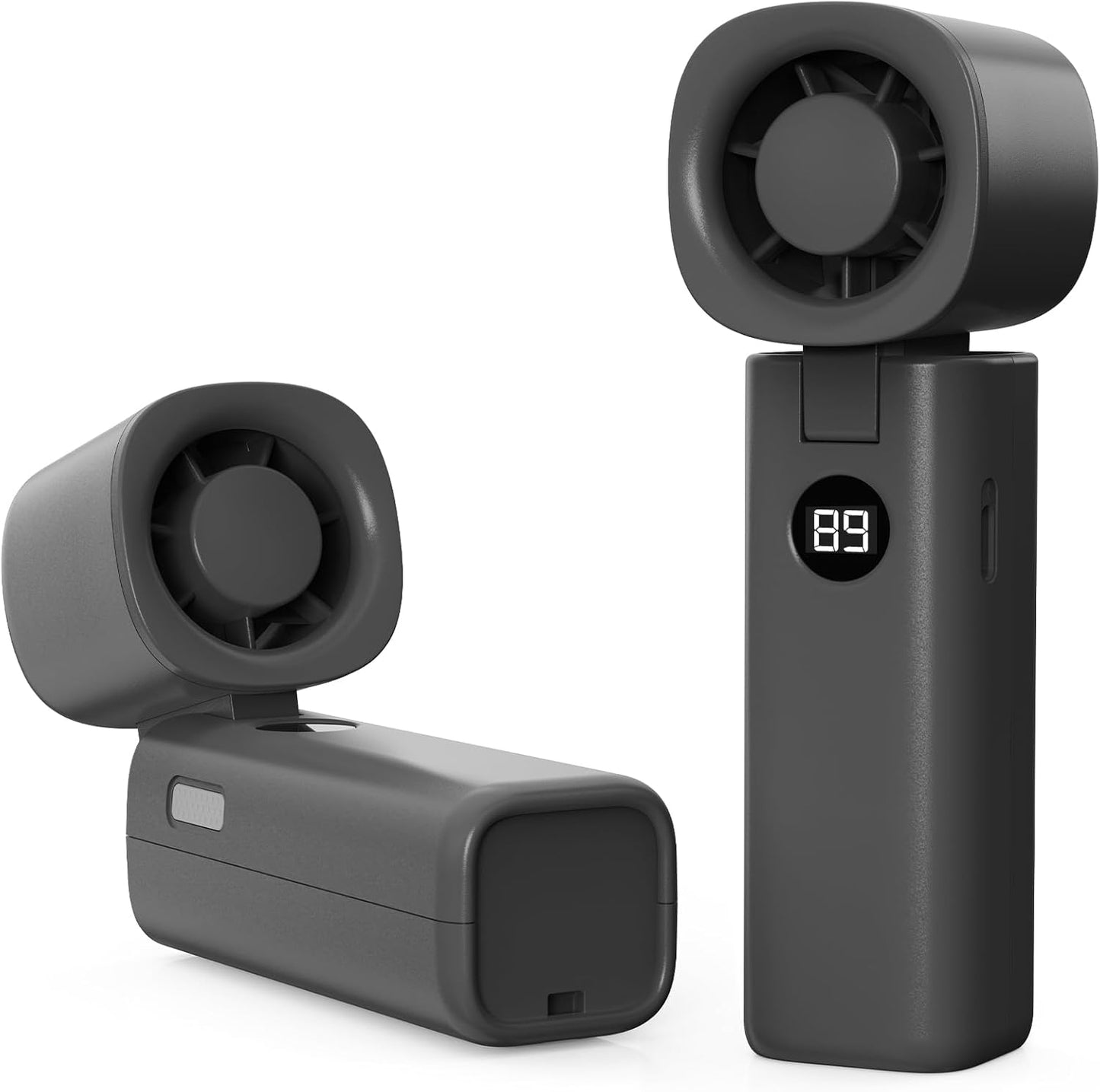 Personal Handheld Fan, Portable 3-in-1 High-Speed Turbo Fan with 5 Gear Wind, USB Mini Personal with 4000mAh Rechargeable Battery for Outdoor/Summer/Travel/Camping/Vacation Essentials Black