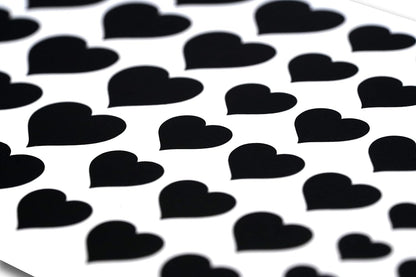 Blocked Stackable Webcam/Camera Vinyl Covers | 57 Low-Tack Restickable Webcam Sticker | 3-Sizes | Black 57-Pack Hearts (Muted Matte)