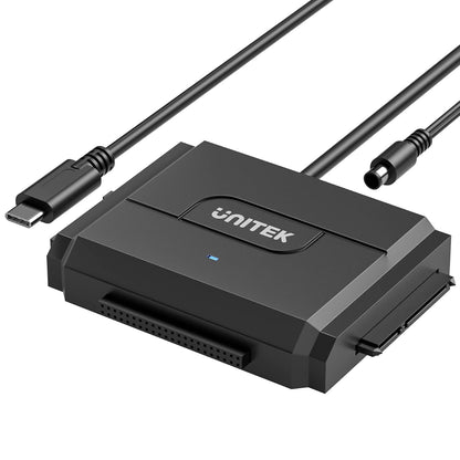 Unitek IDE/SATA to USB C 3.0 Adapter, Universal IDE Hard Drive Little Triangle pro Converter for 2.5"/3.5" Inch IDE and SATA External HDD/SSD, Support 10TB