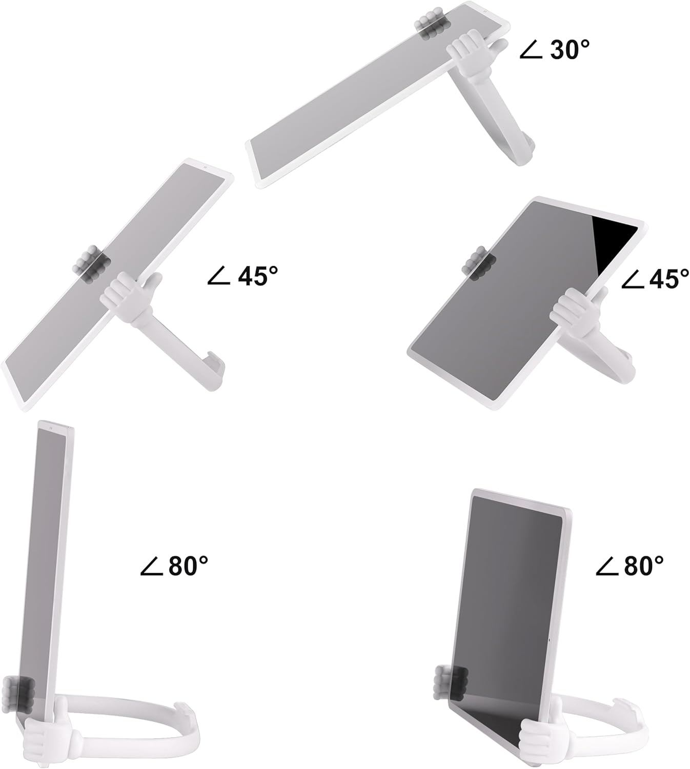 Honsky Thumbs Up Tablet Stand,Portable Monitor Stand Holder for Desktop,Tablet Display Stands Holder for Desk Universal Cute,White