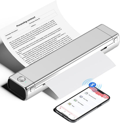 Phomemo M08F Portable Printers Wireless for Travel, Thermal Printer Support 8.5" X 11" US Letter, Bluetooth Inkless Printer Compatible with iOS, Android, Laptop for Travel, Office, Home